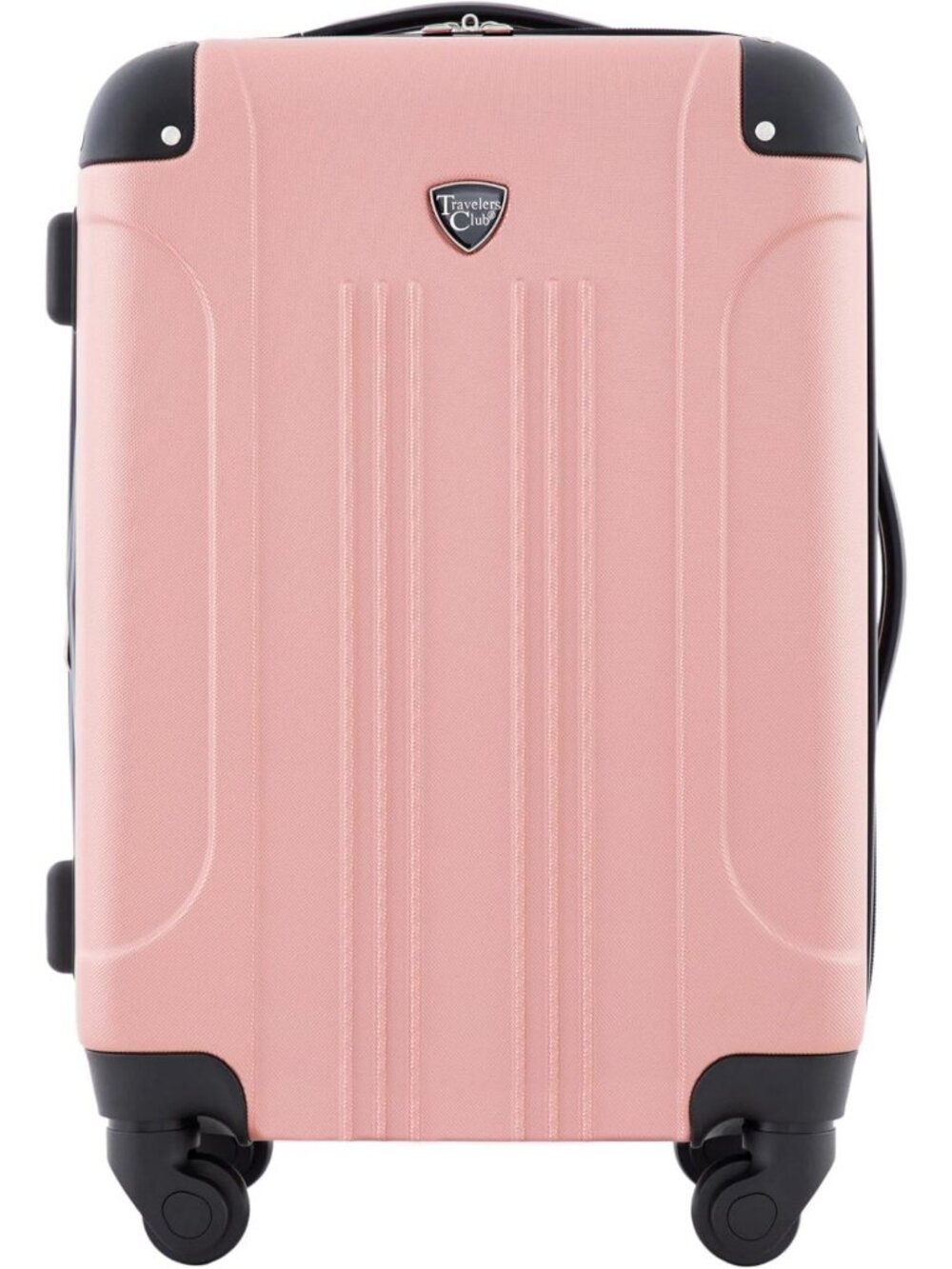 Expandable Rose Gold Hardside Spinner Luggage, 22" Carry-On for Travel